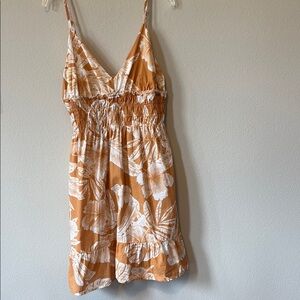 Tropical Floral Sundress in Orange and White